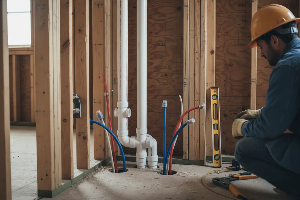 Drain and supply rough-in during Drain Cleaning in Calhan