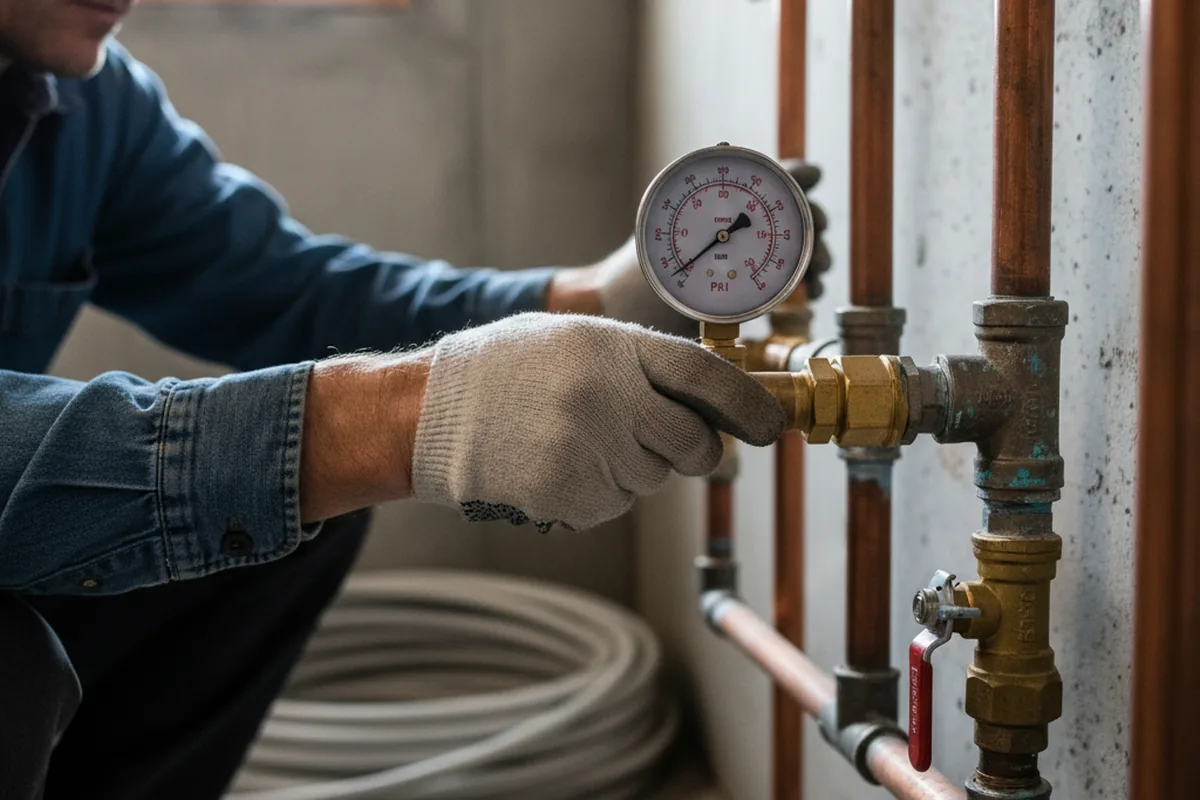 Pressure testing a repaired line during Water Line Repair in Calhan